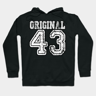 Original 43 1943 2043 T-shirt Birthday Gift Age Year Old Boy Girl Cute Funny Man Woman Jersey Style Hoodie